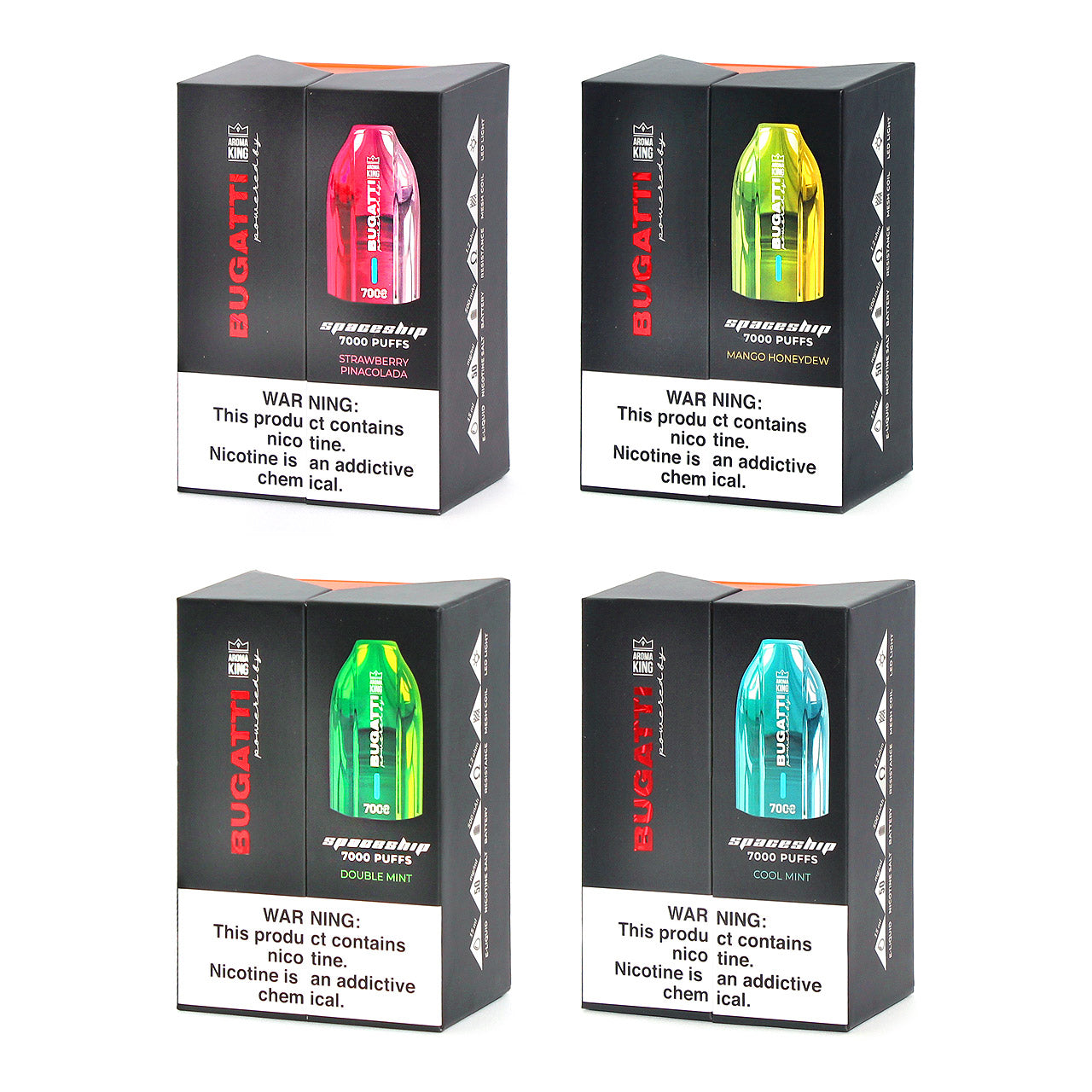 BUGATTI VAPE 7000 HITS (100 UNIDADES )
