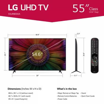 PANTALLA LG 55 Inch Class UR8000 series LED 4K UHD Smart webOS 23 w/ ThinQ AI TV