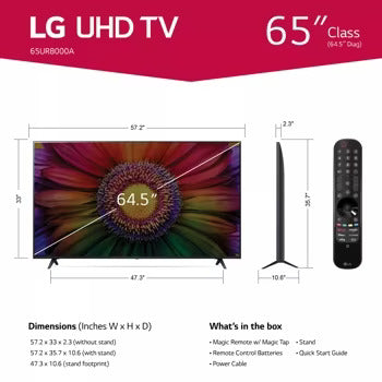 PANTALLA LG 65 Inch Class UR8000 series LED 4K UHD Smart webOS 23 w/ ThinQ AI TV