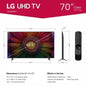 PANTALLA LG 70 Inch Class UR8000 series LED 4K UHD Smart webOS 23 w/ ThinQ AI TV